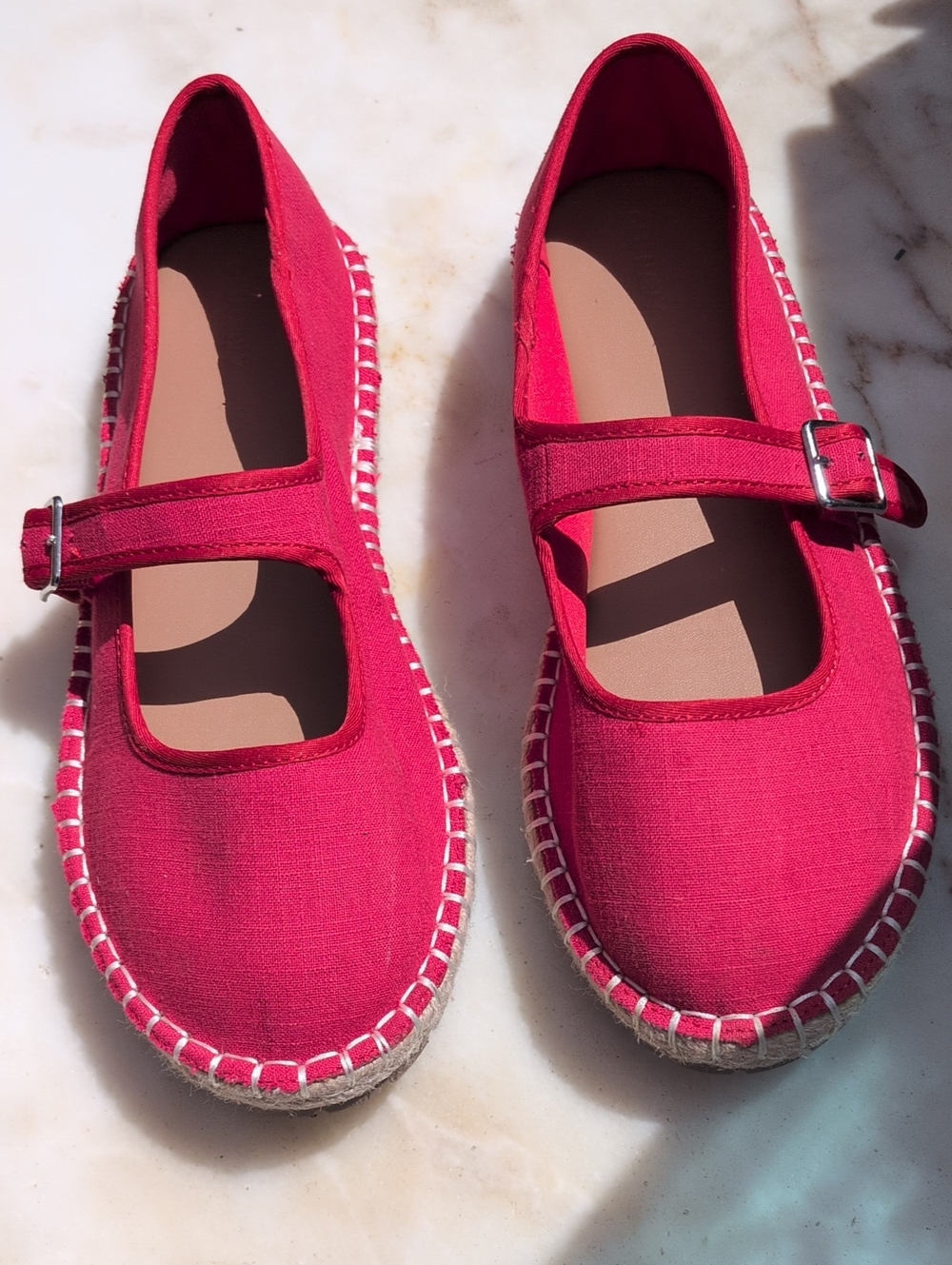 Old Navy Red Mary Jane Espadrille Flats Size 10